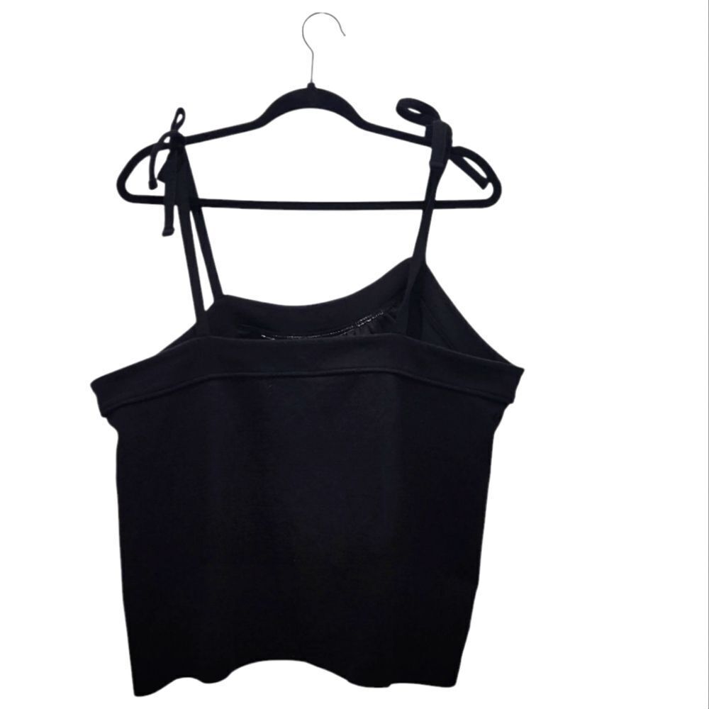 Madewell Tie Shoulder Crop Style Black Tank Size XL - Picture 4 of 4